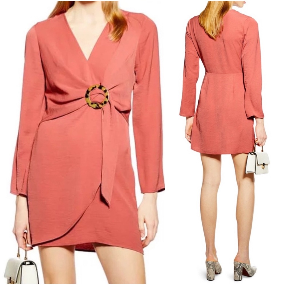 Topshop Tortoise Shell Hoop Mini Dress